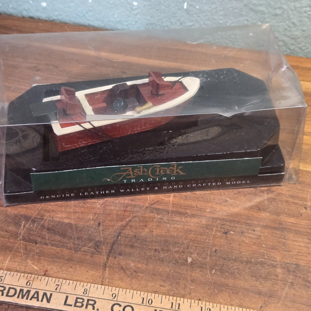 Vintage‎ Ash Creek Trading 7" Wood Model Boat  Classic Collectors Hand Crafted